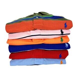VTG 90s Y2K Ralph Lauren Polo Striped Solid Short Sleeve Lot of 6 Shirts Size XL